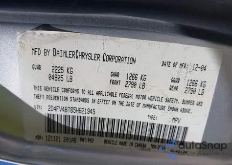 2005 Dodge Magnum z USA, uszkodzony, nr VIN 204FV48T65H621945